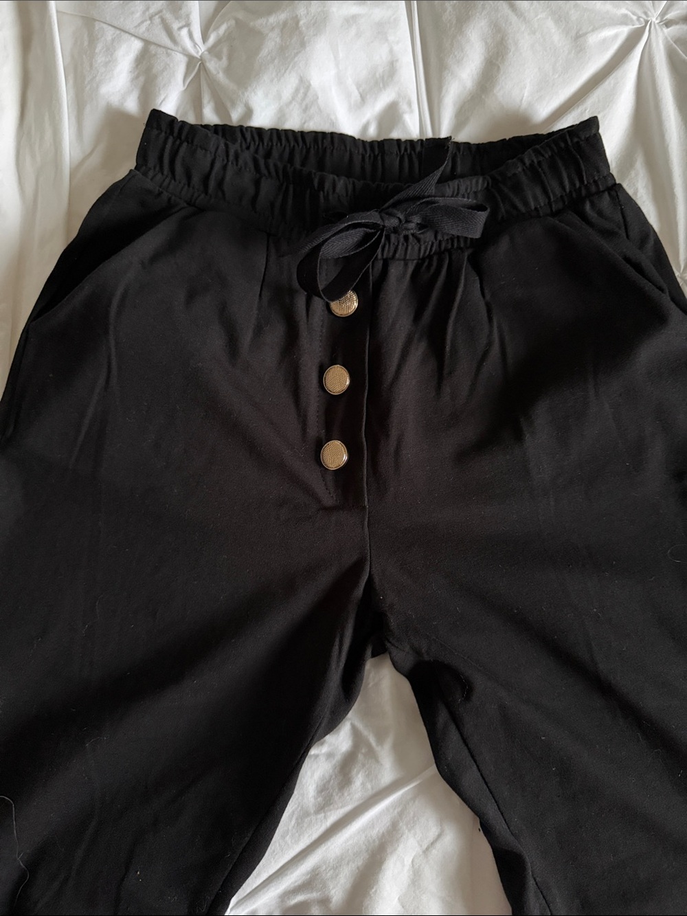 NWOT Women's Black Button Front Trousers